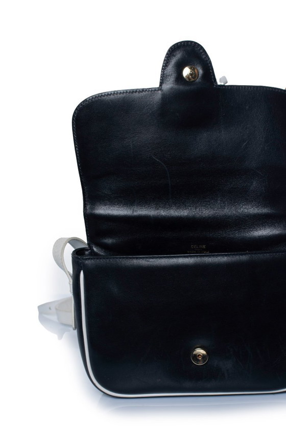Bolso Celine de piel negra con borla y detalles blancos. – Céline, Bolsos de hombro, Calfskin (photo 12 of 13)