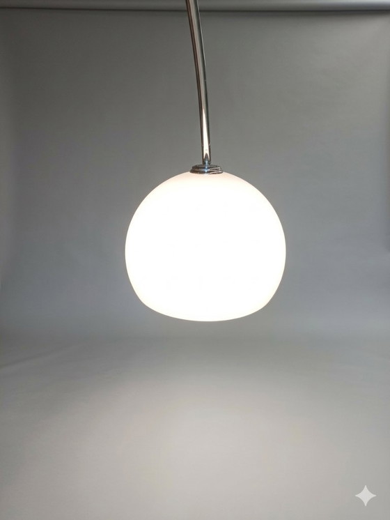 Image 1 of Italian arc lamp with marble base and chrome, 70's