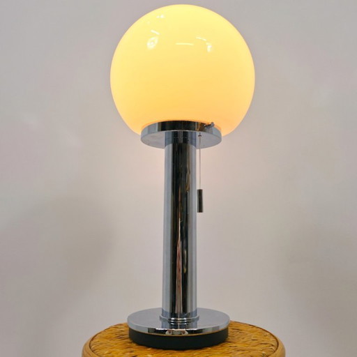 Space age chrome mushroom lamp 1960s Limburg design