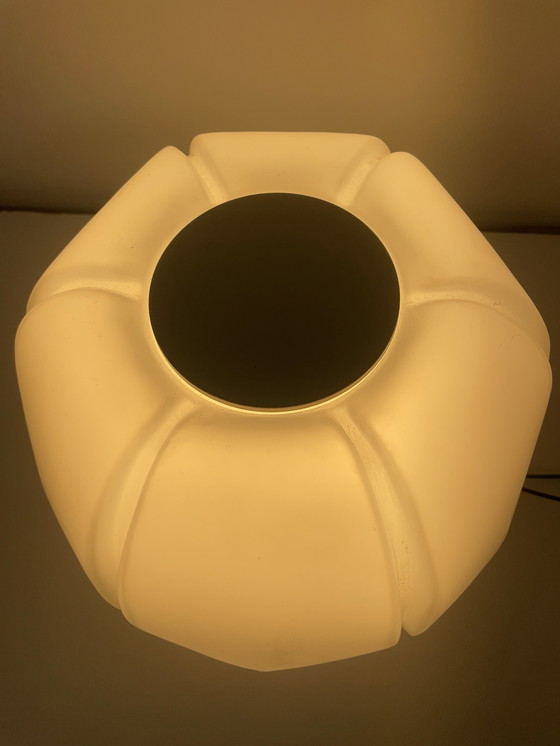 Image 1 of vintage “Lotus” bloem plafond of wandlamp, Glashütte Limburg 
