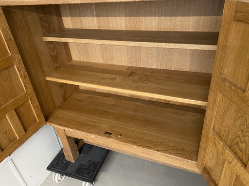Brutalist full oak cabinet