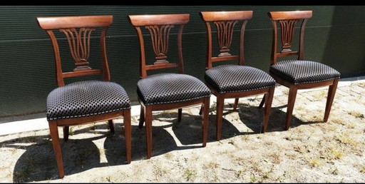 4 cherry wood harp model dining chairs