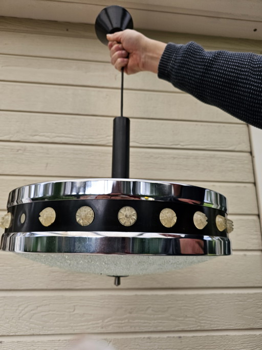 Beautiful vintage Space Age pendant lamp from Philips 70s, 44cmø.