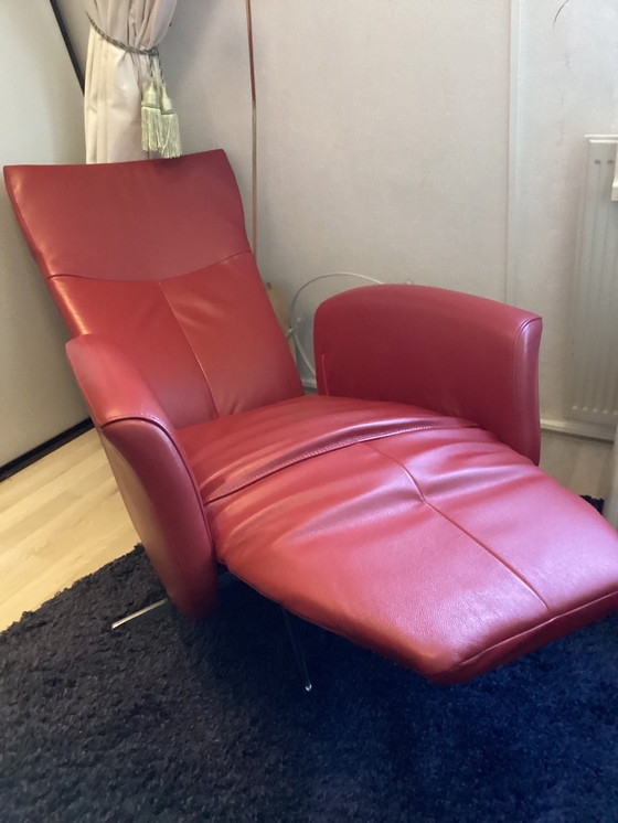Image 1 of 1 x rode lederen relax stoel