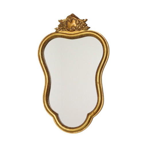 Espejo francés estilo barroco dorado de 54 cm