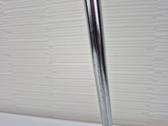 Image 1 of Tabouret Brabantia vintage. Tabouret carré chromé et noir.