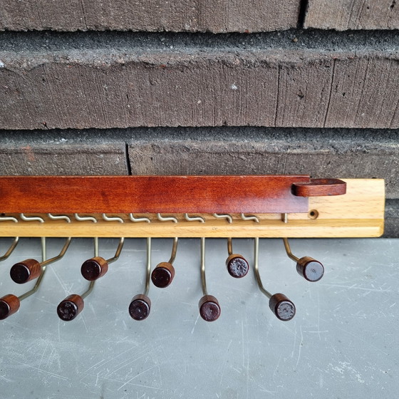 Image 1 of Italiaanse stropdassenhouder ontwerper Ico Parisi voor Fratelli Reguitti, Mid Century, noten-, en beukenhout