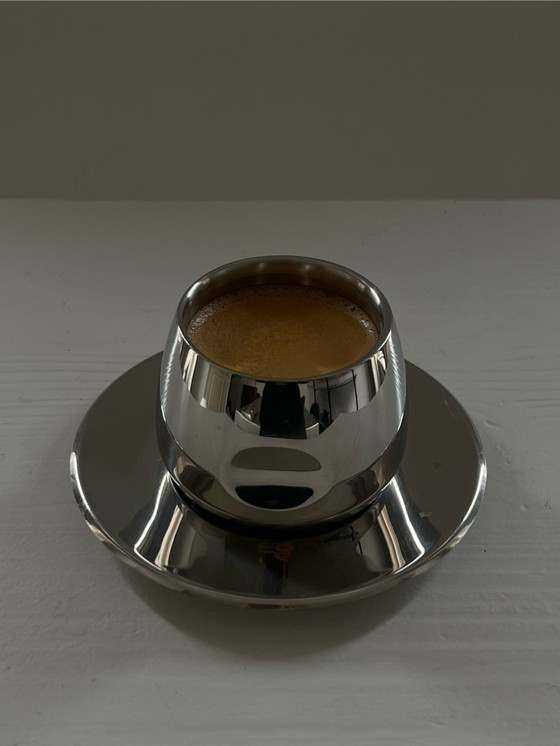 AMC Art Design metal coffee cup with saucer – Price per cup & saucer – Crockery, Italian Design (photo 4 of 8)