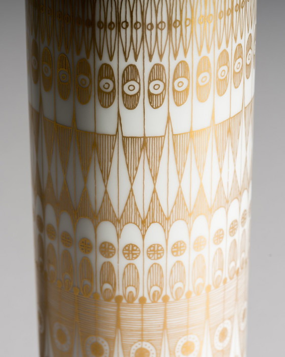 Image 1 of Geometria dorata: trio di vasi in porcellana Rosenthal Studio-Line di Theo Baumann e Tapio Wirkkala, Germania, fine anni '60