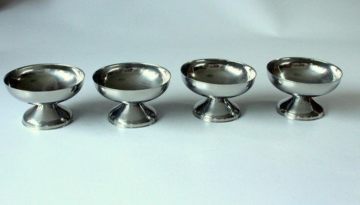 4 Eisbecher WMF/Tischfein Edelstahl - Dessertschalen - Vintage