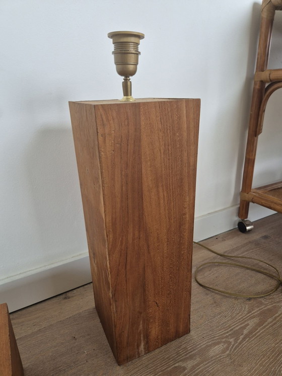 2x lampada a blocco in legno vintage 50 cm – Lampade da terra (photo 5 of 5)