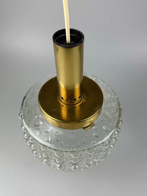 Image 1 of Lampada a sospensione VEB anni '60-'70, lampada da soffitto a bolle, ottone, vetro, design spaziale