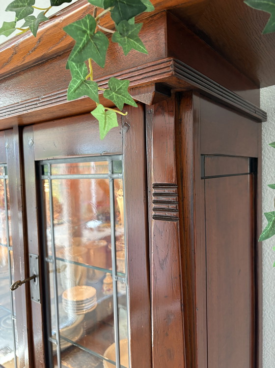 Image 1 of Schuitema buffetkast met glas in lood deuren Jugendstil