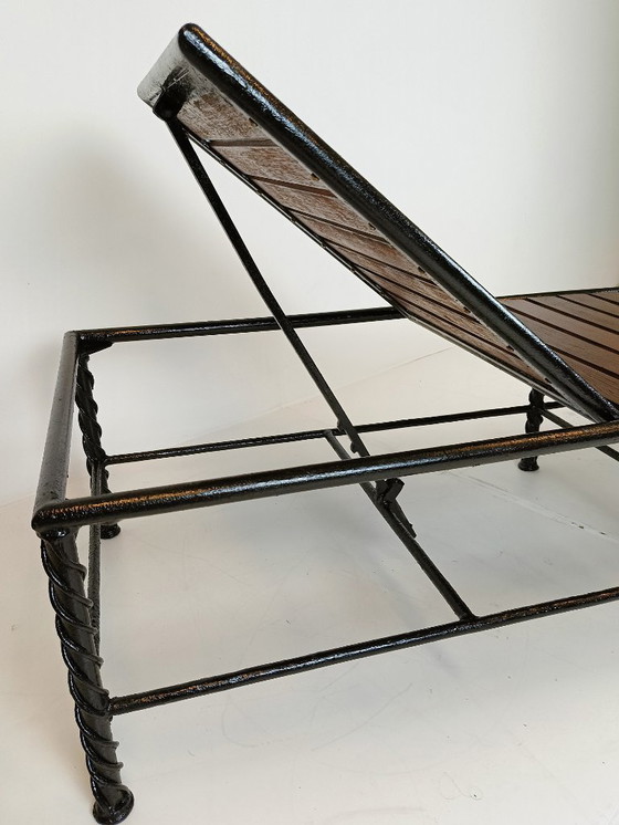 Image 1 of Bellissimo lettino da giardino antico in ferro battuto (italiano)