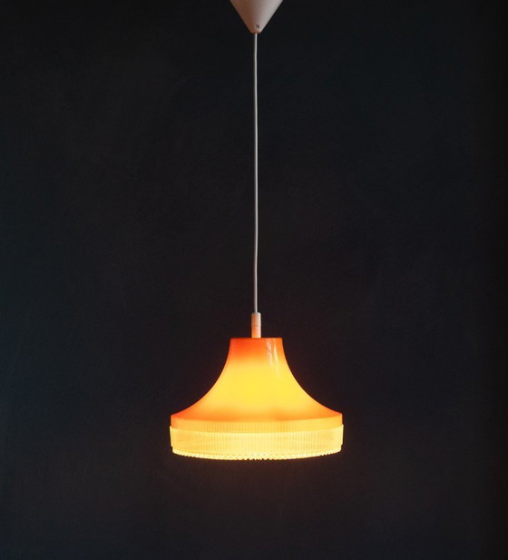 Image 1 of Retro Orange Plastic Hanging Lamp