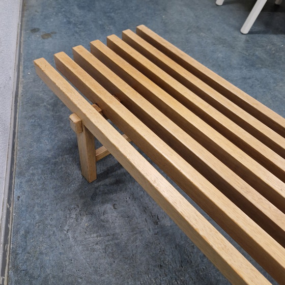 Image 1 of Banc à lattes en teck design des années 70