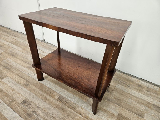 Mesa de centro Art Déco de nogal de los años 50