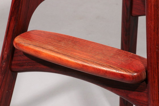 Image 1 of Tabouret de bar moderne danois en bois et cuir OD-61 par Erik Buch pour Oddense møbelfabrik, 1964