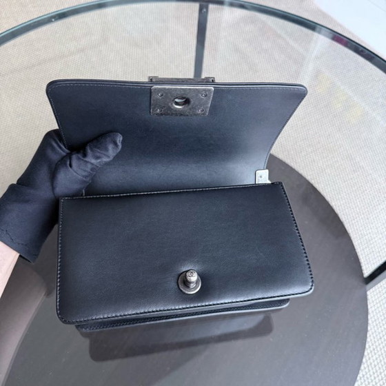 Image 1 of Chanel Boy Small - Small Galuchat Stingray Black Ruthenium Silver Hardware Series 18