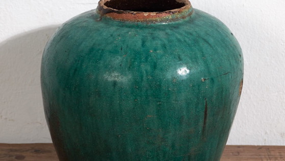 Jarrón antiguo redondo de cerámica esmaltada (c.1820) #16 – Jarrones, Ceramic (photo 3 of 33)