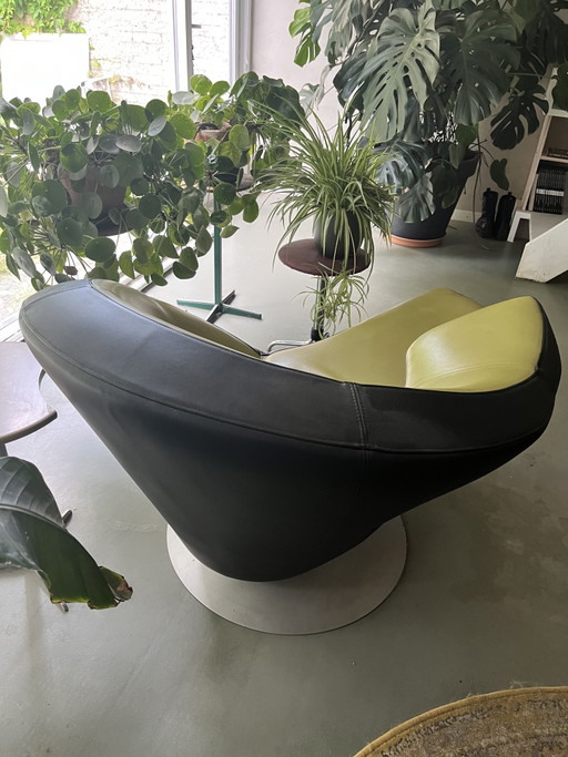 Leolux parabolica fauteuil – Leather, Metal