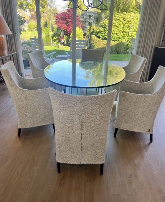 Image 1 of Ghyczy Glazen eettafel, ovaal. Merk Ghyczy