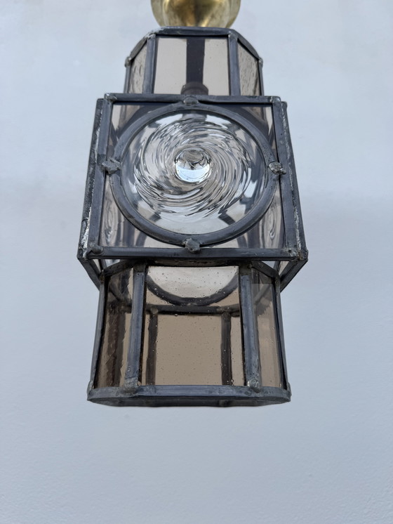 Image 1 of Lanterne vitrail Art Déco