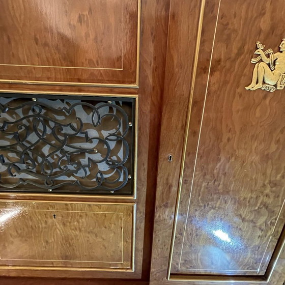 Buffet bas ou Bar Art Déco en Placages, Bronze et Ferronnerie, années 1930-1940 – De Coene, Wood, Art Deco (photo 6 of 18)