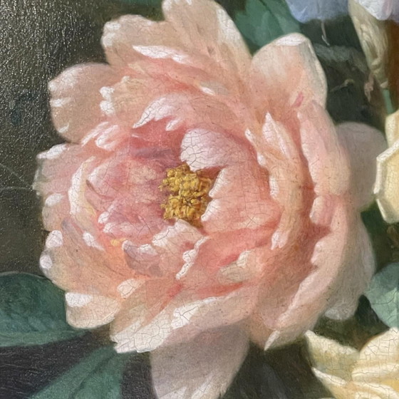 Henri Robbe, Bunch of Flowers Still Life, Oil on Panel, 1840s – Paintings & Drawings, Wood (photo 6 of 18)