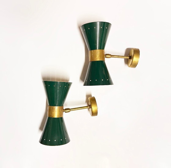 Par de apliques de pared "Diabolo", diseño de los años 50. – Brass, Metal (photo 15 of 15)