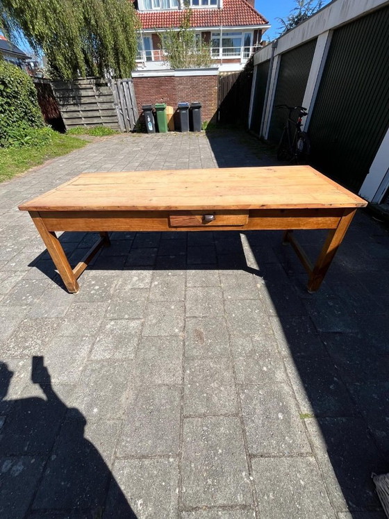 🇫🇷 Authentic Old French Work Table / Kitchen Table – Approx. 1910-1920 – Dining tables, Wood (photo 3 of 6)