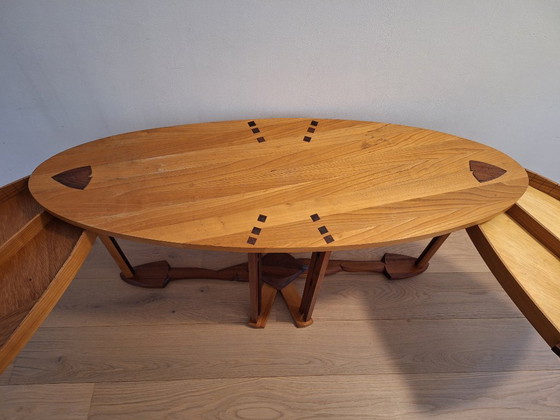 Table basse / Table d'appoint avec tiroirs style Art Déco – Savoir-faire dans le style de Schuitema (photo 9 of 17)