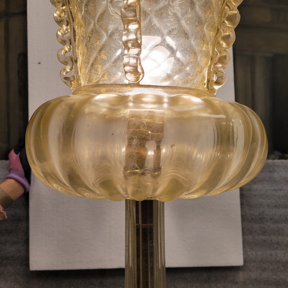 Image 1 of Lámpara De Pie, Cristal De Murano Y Polvo De Oro, Barovier & Toso, 50’S – Italia