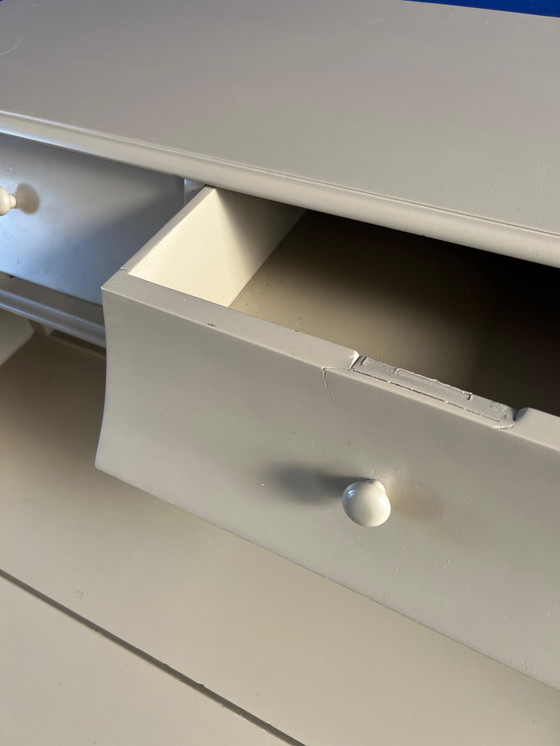 Image 1 of Beautiful Old Desk in Beige Lacquered
