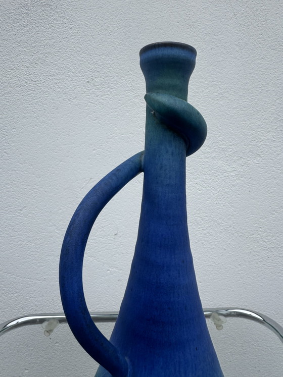 Image 1 of Vaso in ceramica vintage con sfumatura blu