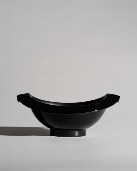Image 1 of Jan van der Vaart pour Rosenthal Vase en porcelaine noire et duo de bols Nautica, Allemagne