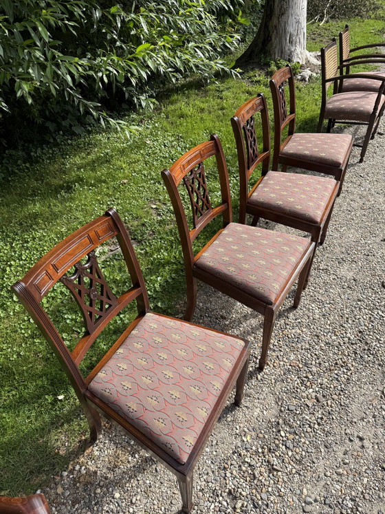 Image 1 of Antieke  mahonie en eiken stoelen –  deels Reprodux