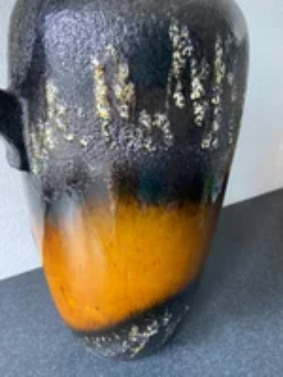 Image 1 of West Germany Scheurich 517-54 fat lava floor vase with horse