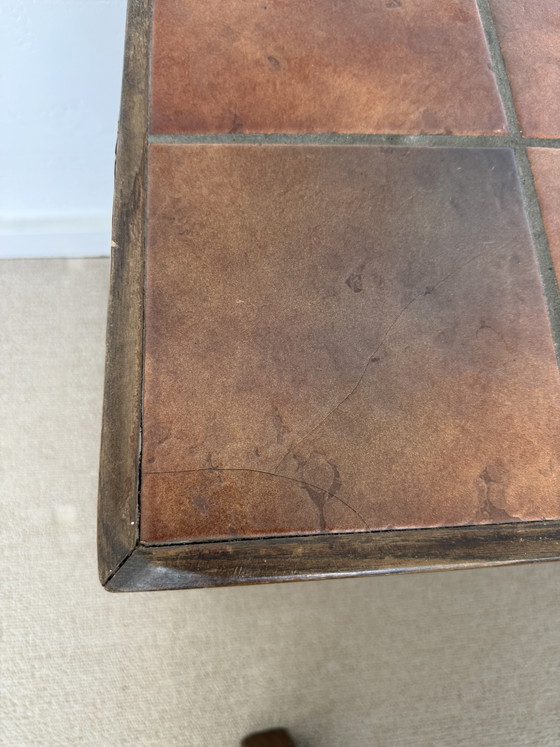 Vintage set of 3 ceramic tile tables – retro design – 1970s – Side tables, Wood, Stone (photo 7 of 8)