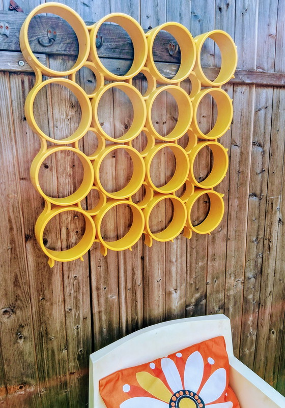 Image 1 of Décoration murale panneau mural panneau mural space age 70s yellow