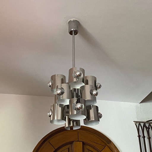 Sciolari vintage chandelier. 1970. Space age. 