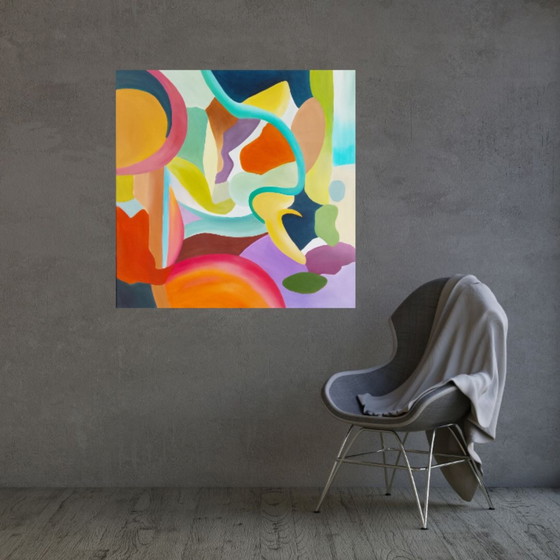 Image 1 of Acrylic painting #river 100x100cm