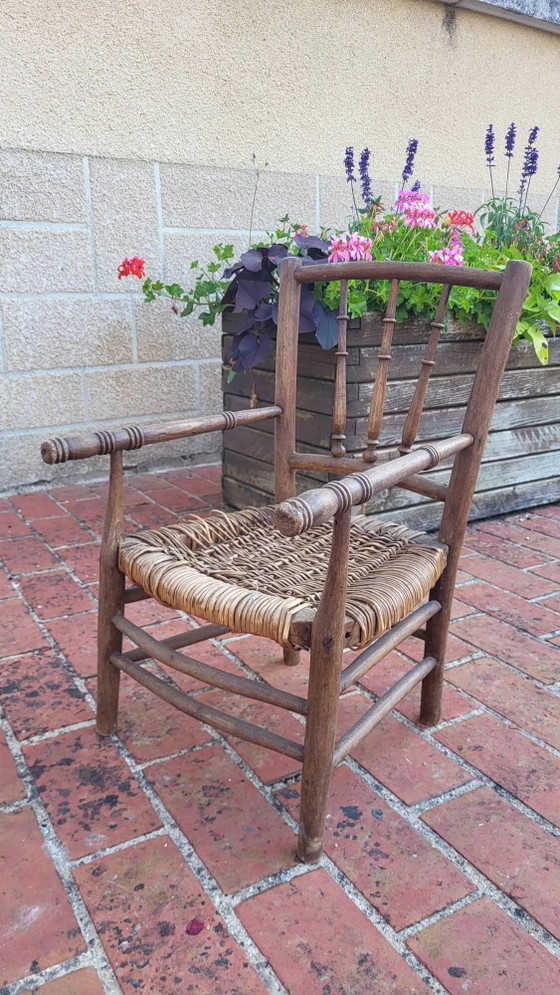 Fauteuil pour enfant – Rocking chairs, Wicker, Wood, Vintage (photo 7 of 7)