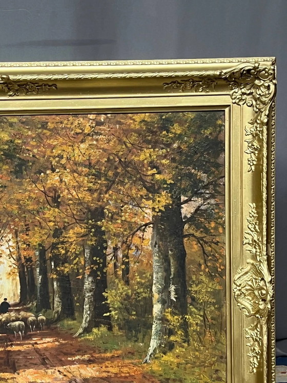 Herfstlandschap. Olieverf op doek. – Schilderijen & Tekeningen, Canvas (photo 3 of 6)