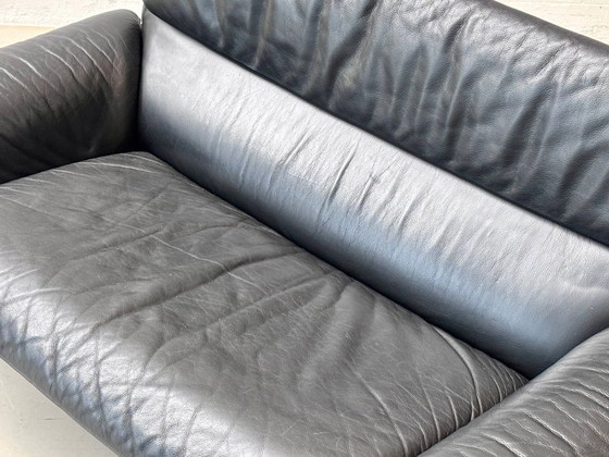 Zwarte leren bank De Sede DS-2011, jaren 80 – 2 zitsbanken, Leather (photo 9 of 16)