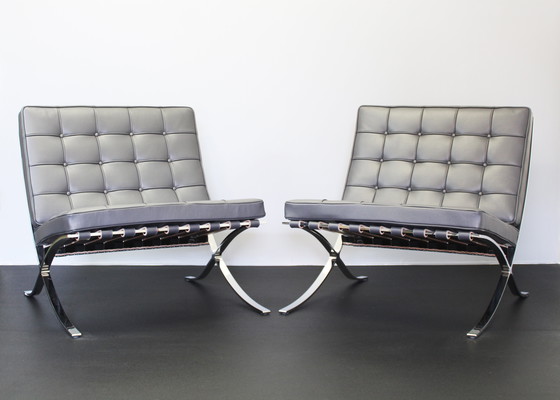 Image 1 of 2X Barcelona Chair, Knoll, Mies Van Der Rohe Seats