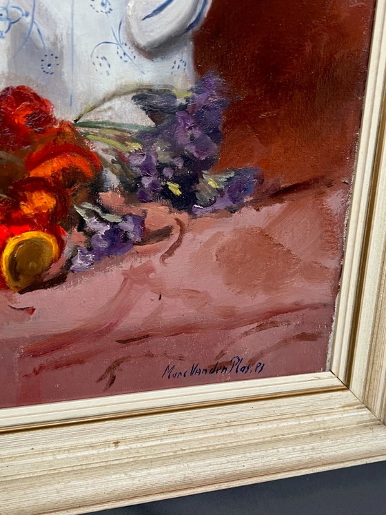 Painting, still life with flowers and fruits. – Paintings & Drawings, Canvas (photo 5 of 7)
