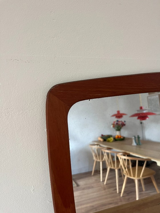 Image 1 of Vintage Danish teak mirror with 2 compartments