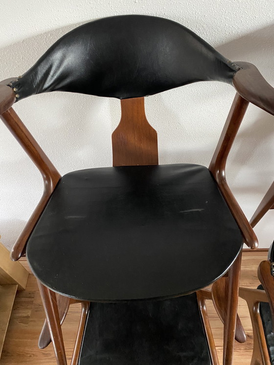 Image 1 of 4 sedie vintage in corno di mucca di Louis van Teeffelen