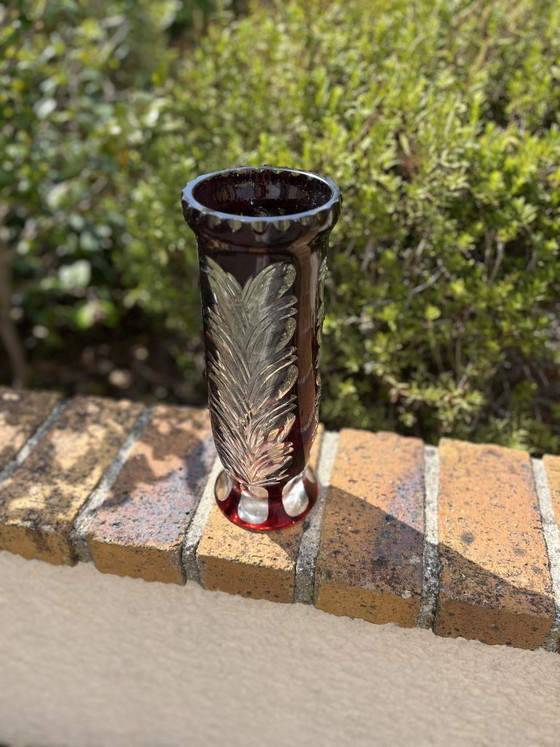 Bicolour French Art Deco Crystal Vase (photo 7 of 9)